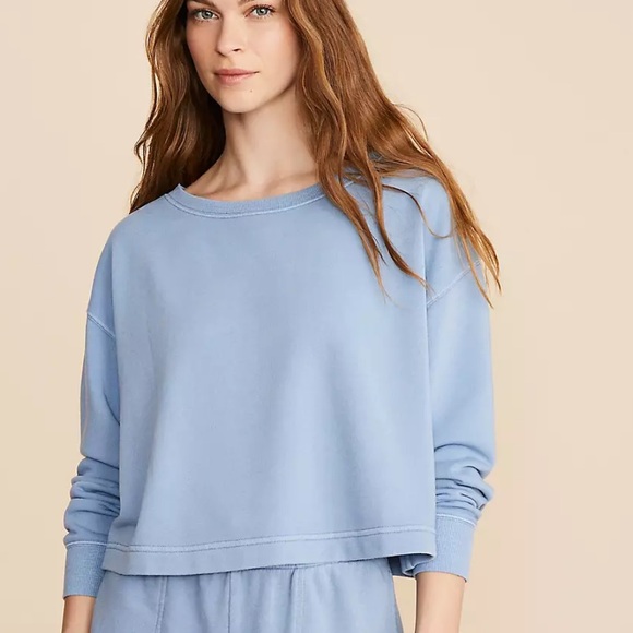 Lou & Grey Tops - Lou & Grey Washed Cozy Cotton Dolman Sweatshirt in Blue 752068 Size Large